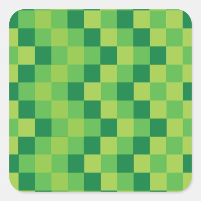 Green Pixel Stickers - Personalize with your text (Front)