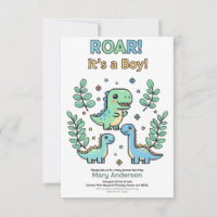 Green Pixelated Dinosaur Baby Shower party boy