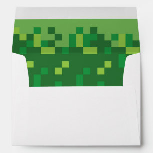 Green Pixelated Gamer Matching Envelope