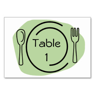 Green Place Setting Table Number