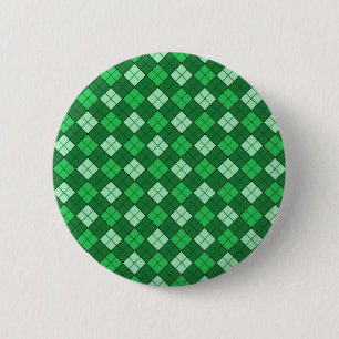 Green Plaid 2 Inch Round Button