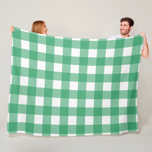 Green Plaid 60x80 Fleece Blanket (In Situ)
