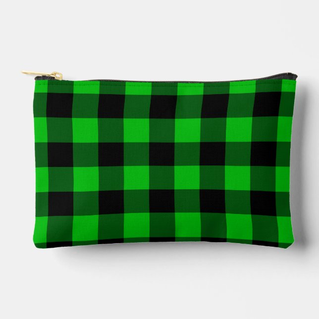 Green Plaid Accessory Pouch (Front)