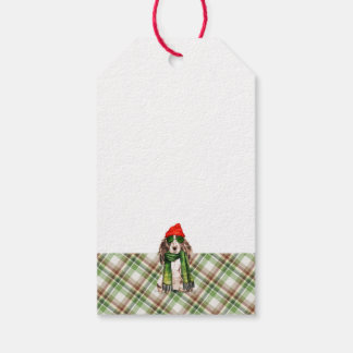 Green Plaid and Cocker Spaniel Dog Christmas Gift Tags