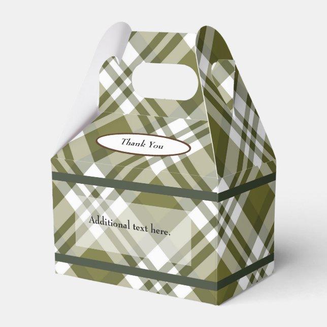 Green Plaid Any Occasion Favour Box (Front Side)