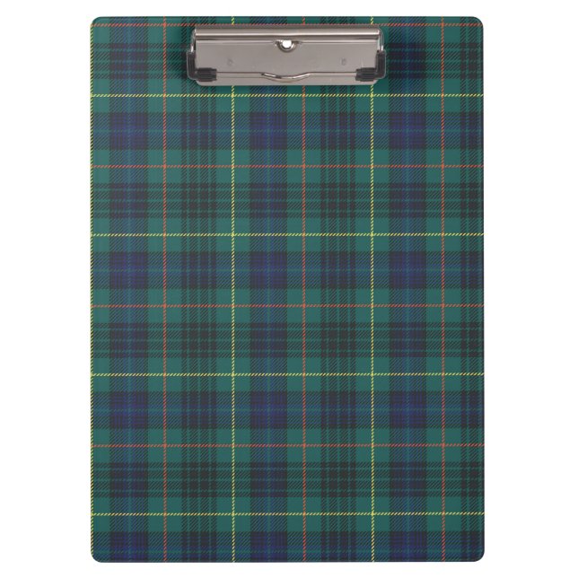 Green Plaid Appointment Note Keeper Business Clipboard (Front)