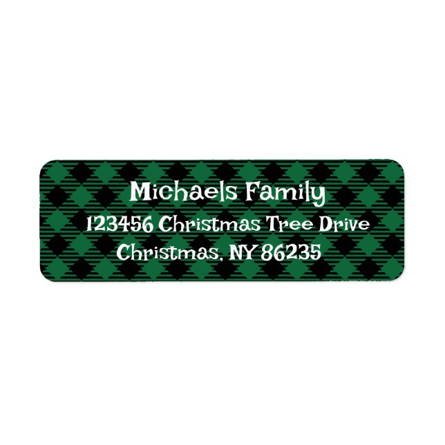 Green Plaid Christmas Address Labels - Personalize (Front)
