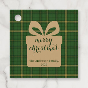 Green Plaid Christmas Festive Pattern -  Favour Tags