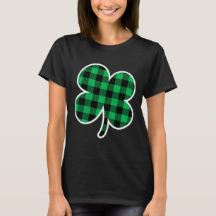 Green Plaid Clover St Patricks Day Women Shamrock  T-Shirt