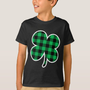 Green Plaid Clover St Patricks Day Women Shamrock  T-Shirt