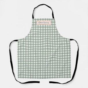 Green Plaid Cute Personalized Apron