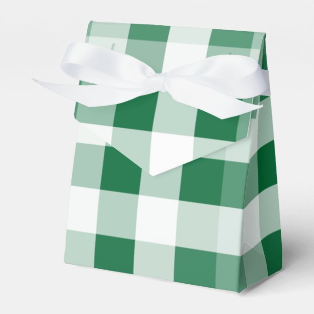 Green Plaid Favor Box (Front Side)
