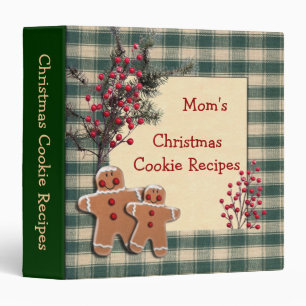 Green Plaid Gingerbread Cookies Binder