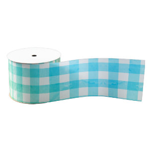 Green Plaid Gingham Country Farmhouse Simple Grosg Grosgrain Ribbon