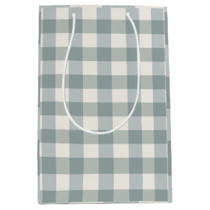 Green Plaid Gingham Country Farmhouse Simple  Medium Gift Bag