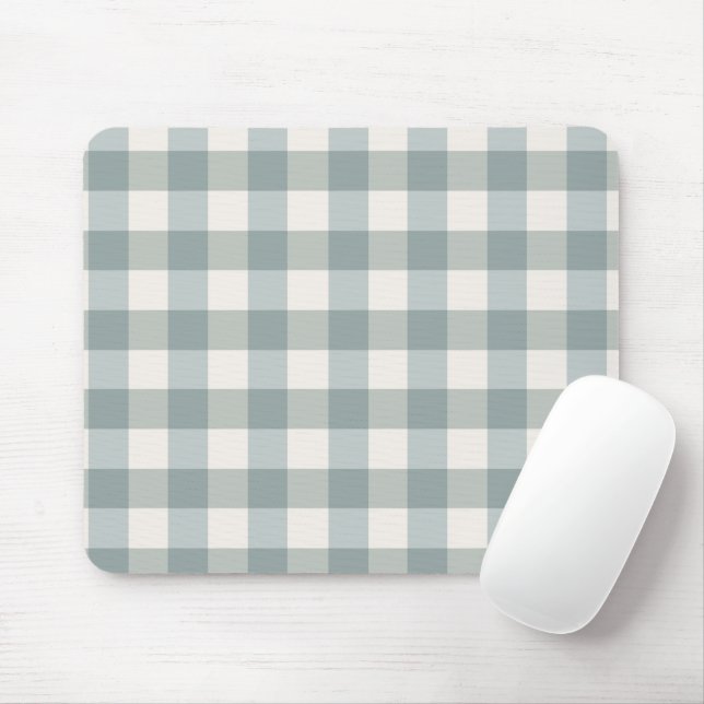 Green Plaid Gingham Country Farmhouse Simple Mouse Pad (With Mouse)