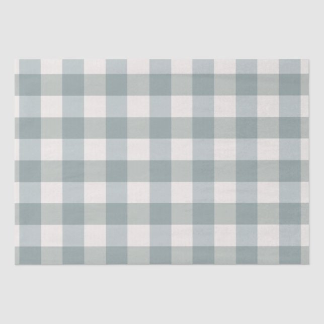 Green Plaid Gingham Country Farmhouse Simple Tissue Paper (Front)