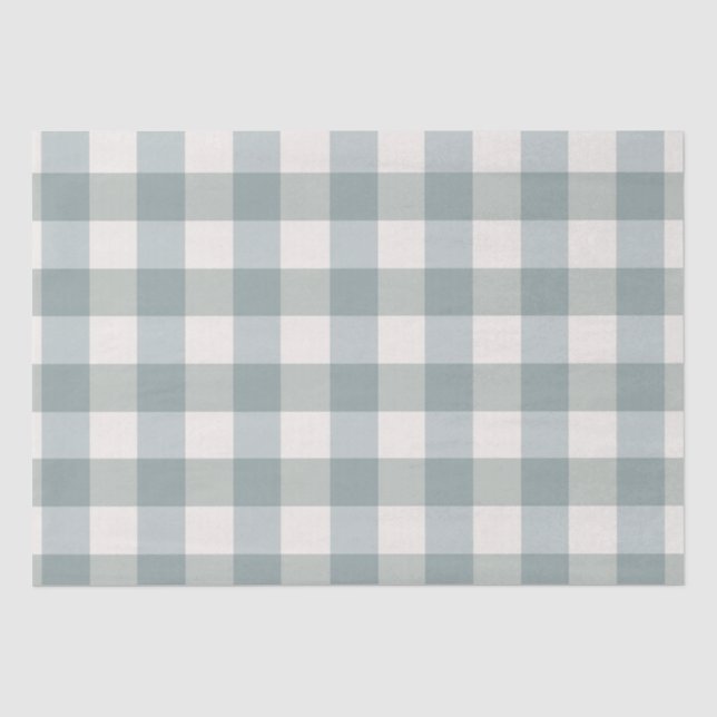 Green Plaid Gingham Country Farmhouse Simple Tissue Paper (Front)