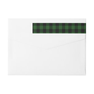 Green Plaid   Holiday Wrap Around Label