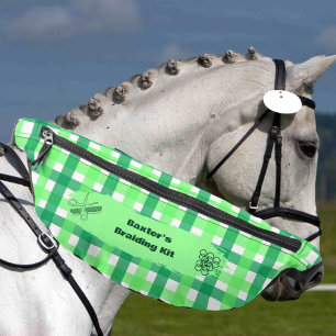 Green Plaid Horse Show Mane Tail Braiding