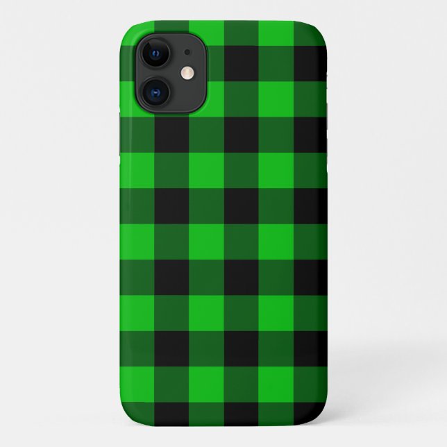 Green Plaid iPhone Case (Back)