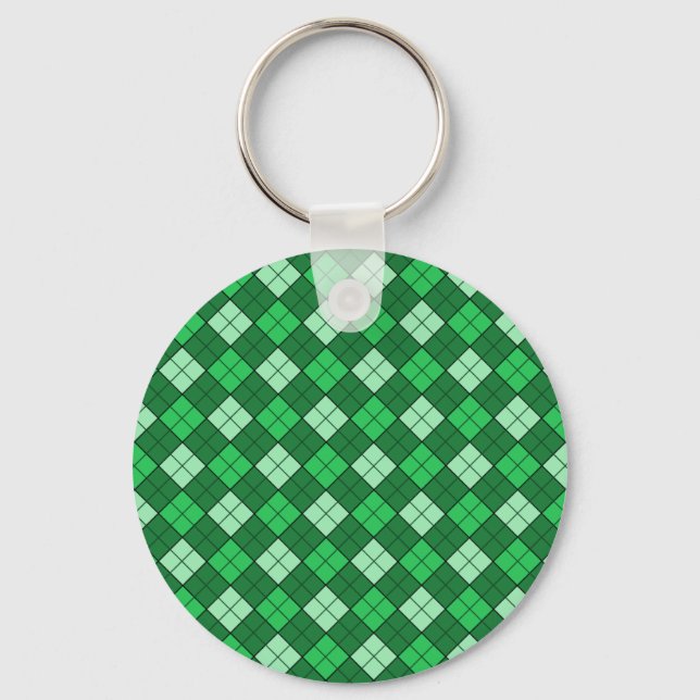 Green Plaid Keychain (Front)