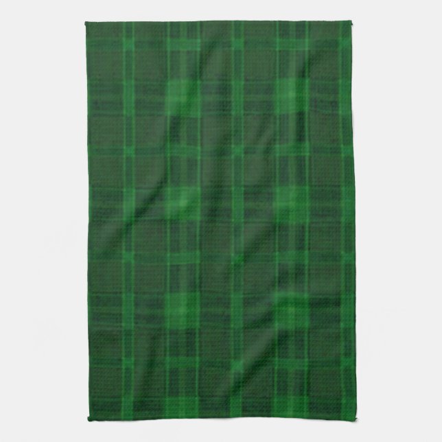 Green Plaid Kitchen Towel (Vertical)
