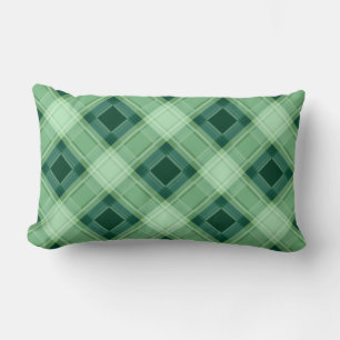 Green plaid lumbar pillow