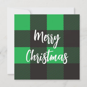 Green plaid Merry Card