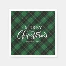 Green Plaid Merry Christmas Festive