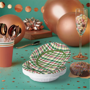 Green Plaid  Paper Plate