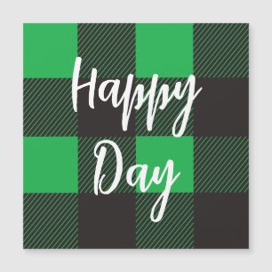 Green Plaid Pattern Happy Day