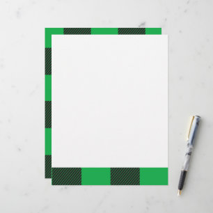 Green plaid pattern letterhead