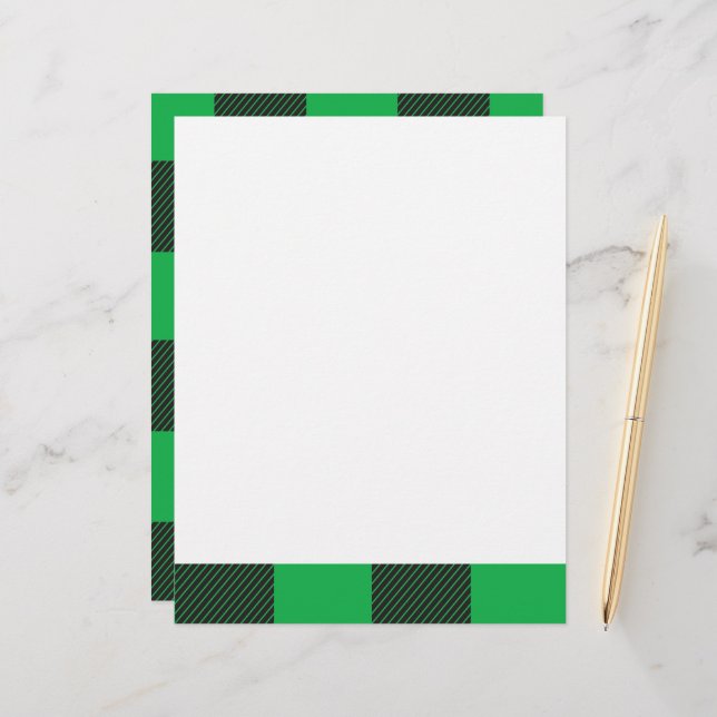 Green plaid pattern letterhead (Front/Back In Situ)
