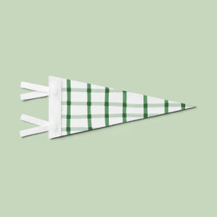 Green Plaid Pennant Flag