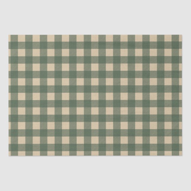 Green Plaid Rustic Country Tissue Paper (Front)