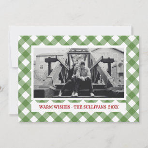 Green Plaid Rustic CUSTOM Holiday Photo