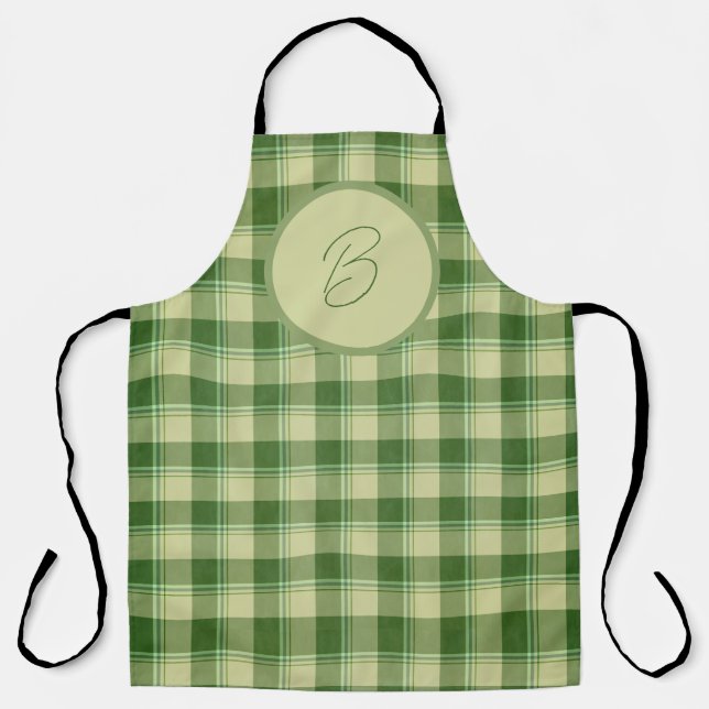 Green Plaid Saint Patrick's day Apron (Front)