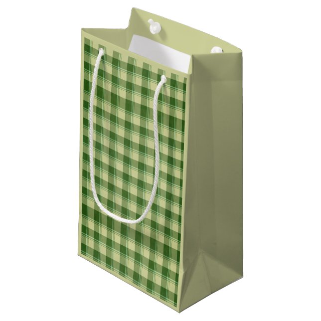 Green Plaid Saint Patrick's day Small Gift Bag (Front Angled)