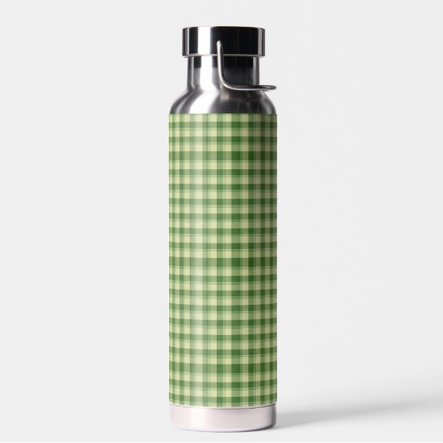 Green Plaid Saint Patrick's day Water Bottle (Left)