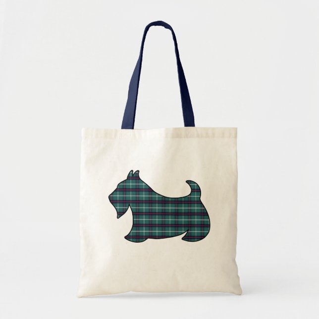 Green Plaid Scottish Terrier Sac fourre-tout (Devant)