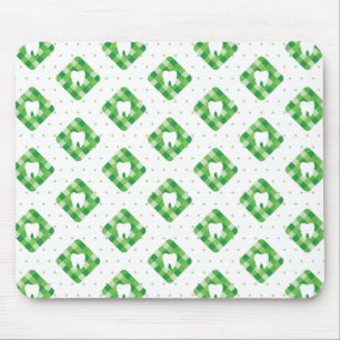 Green Plaid Tooth Pattern Mouse Pad