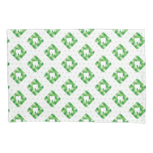 Green Plaid Tooth Pattern Pillowcase