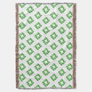 Green Plaid Tooth Pattern Throw Blanket