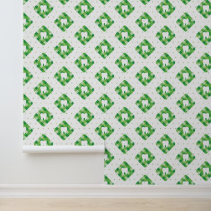 Green Plaid Tooth Pattern Wallpaper