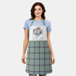 Green Plaid with Scotland Castle Apron
