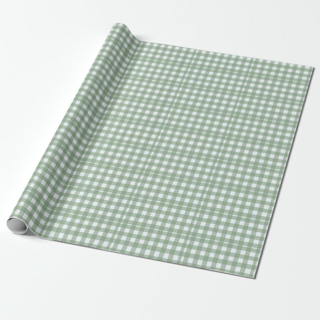 Green Plaid Wrapping Paper (Unrolled)