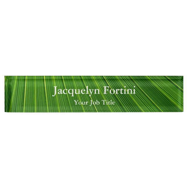 Green Plain Elegant Modern Minimalist Nameplate (Front)