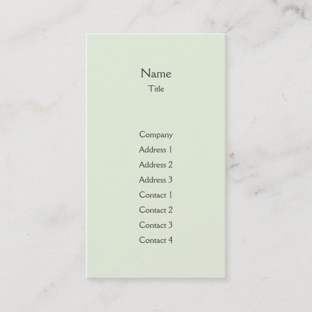 Green Plain Vertical - Business Card (Front)