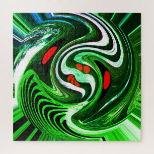 Green planet art jigsaw puzzle